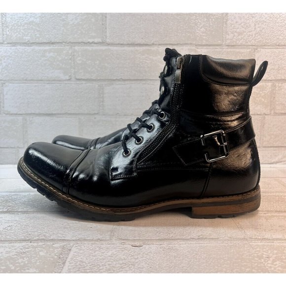 Bruno Marc Men's Philly-3 Black Military Combat Boots - 12M US - Picture 4 of 9